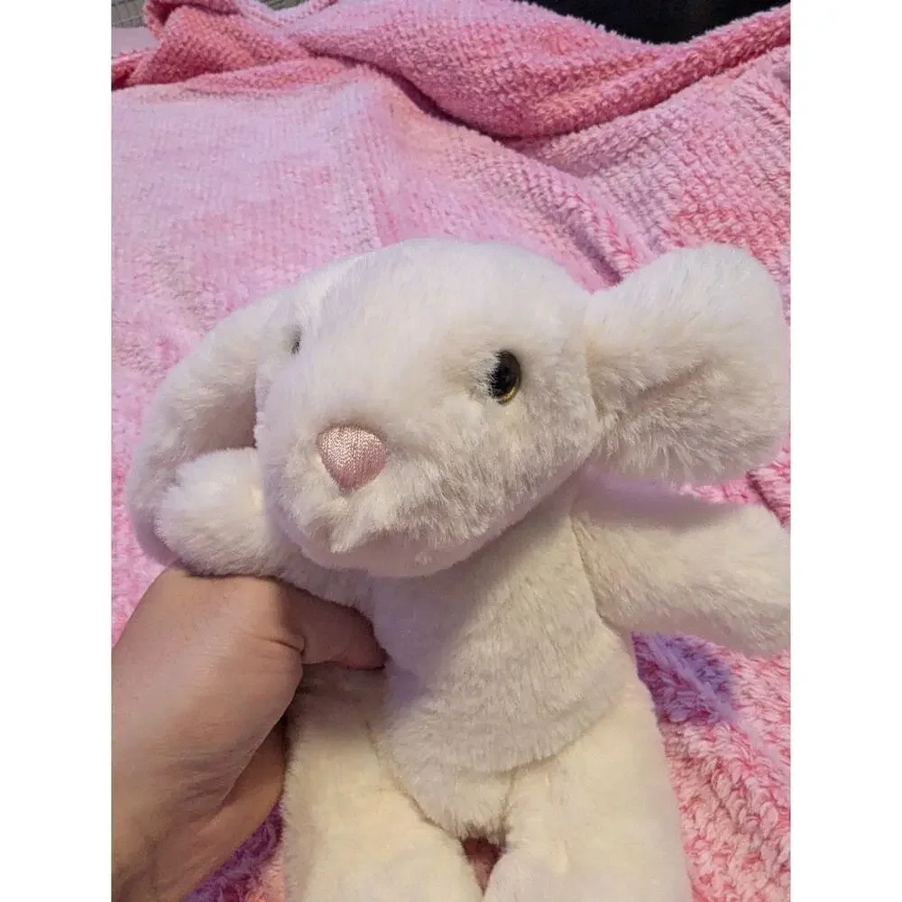 Animal Adventure White Plush Bunny Rabbit Cream Floppy Ears Stuffed Animal Lovey